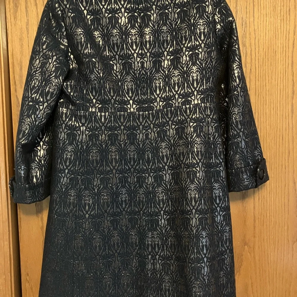 J. Crew collection metallic art deco coat navy gold sz 6 - Picture 8 of 8